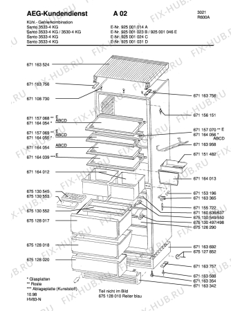 Взрыв-схема холодильника Aeg S3530-4 KG E - Схема узла Housing 001